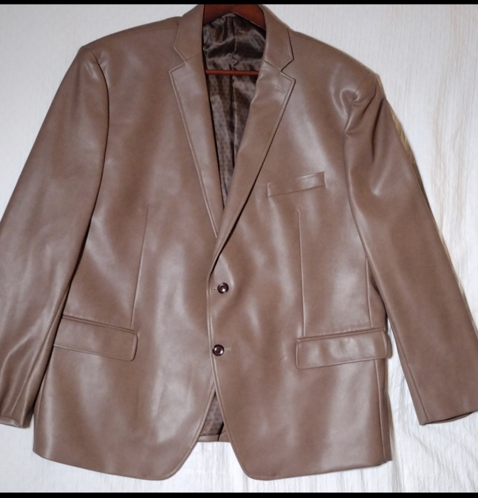 Michael Kors Mens Faux Leather Sportscoat Blazer  44R